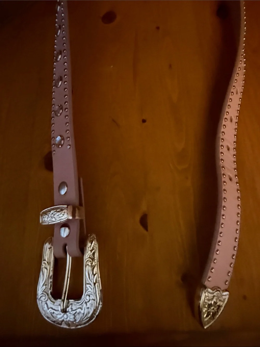 Nocona Pink Leather Rhinestone Studded Western Cowgirl Belt Sz 26 N4420430